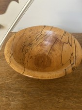 Stunning Hand-Turned Spalted Maple Wood Bowl-Beautiful Aged Patina