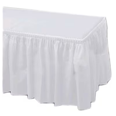 Hoffmaster 110010 29" x 14' White Plastic Table Skirt - 6 / CS