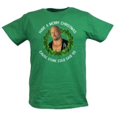 Merry Christmas Cause Stone Cold Steve Austin Said So Kids Youth Green T-shirt