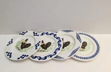Williams Sonoma Rooster Plates Portugal Set of 4 Salad Sandwich Dinner Display
