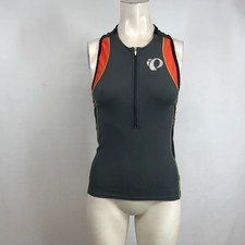 Pearl Izumi Elite Womens Gray Orange Tri Tank Cycling Jersey Half Zip Size S