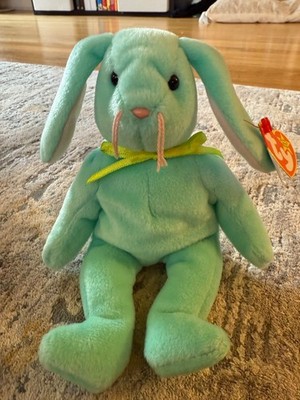 Ty Hippity Beanie Baby Style 4119 Mint Green with Tag Errors and P.V.C Pellets! 