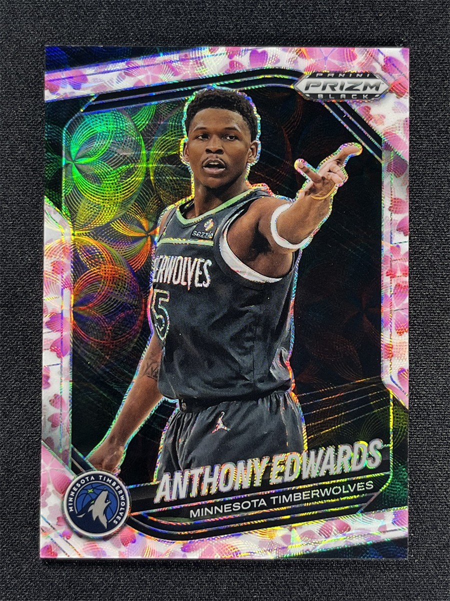2024-25 Panini Prizm Black Anthony Edwards #17 Choice Cherry Blossom Prizm /20