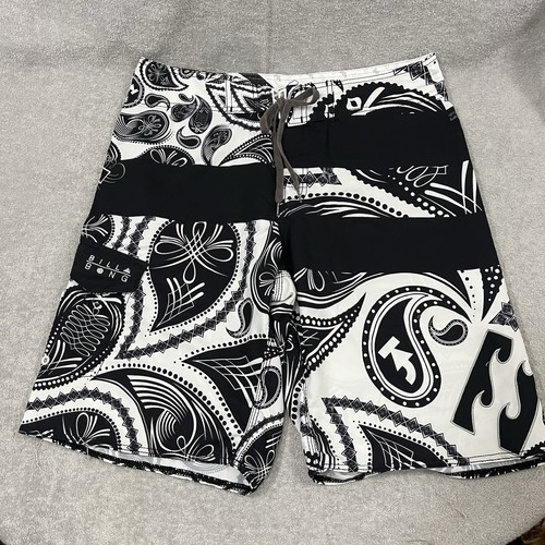 Billabong, Billabong Platinum Taj Barrow Mens Board Shorts Size 34 Vintage Y2K Paisley