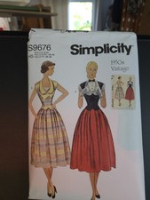 Simplicity S9676 Misses Vtg style two piece dress Sewing Pattern Size 6-14 Uncut