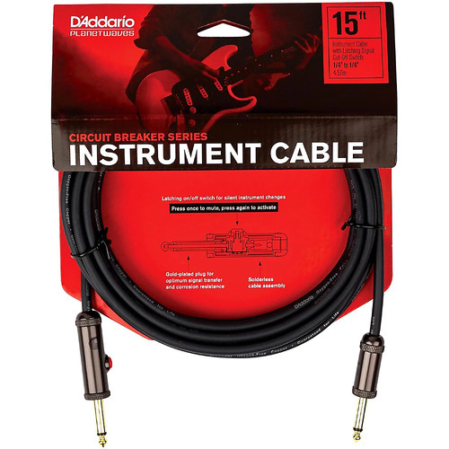 Planet Waves Circuit Breaker Instrument Cable Latching Straight Plug 15 ft. Blk - Picture 2 of 6