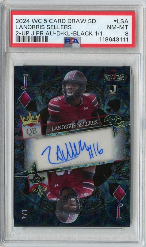 2024 Wild Card Lanorris Sellers Black Kaleidoscope Rookie RC Auto #'D 1/1 PSA 8