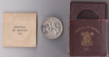 1951 Festival of Britain Crown Five Shillings Coin Red Boxed Set
