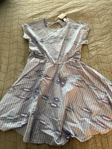 Tea Collection Girls Ikat Striped Keyhole Dress Size 7