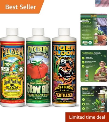 Plant Nutrition Power Trio: Organic Fertilizers Grow Big, Tiger Bloom, Big Bloom