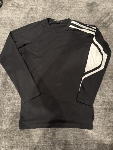 Adidas Y-3 Yohji Yamamoto Black Long Sleeved Striped Shirt Medium - Read