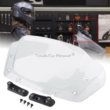 For Harley CVO Street Glide Motorcycle Clear 10" Windshield Windscreen w/Bracket