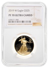 2019-W 1/2 oz Proof Gold Eagle $25 NGC PF70 5106.78 per troy oz