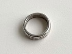 Vintage Sterling Silver 925 Polished Edge Textured Center Wedding Band 6.75-7.25 — photo 6