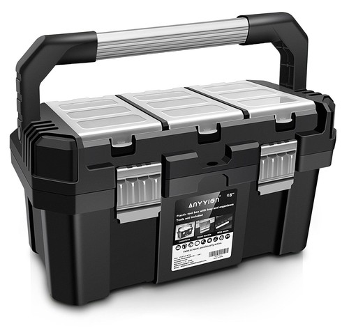 18Inch Tool box with Removable Tray with Stainless Steel Dual Lock Secured Small