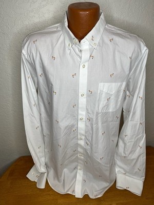 Mens Bonobos L/S Button Front Shirt Slim Fit Large L - Lobsters