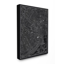 Stupell Industries Orleans 1985 Vintage Map 16 X 20 Inch Canvas Wall Art