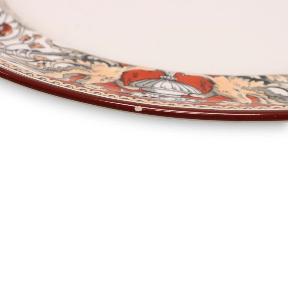 Plato de servir ovalado Minton rojo florentino C495 17 1/2" Lg Inglaterra antiguo 1862 Foto 3 de 4