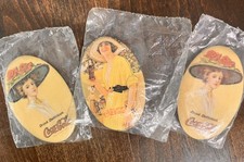 3 Unopened Vintage Original Coca Cola Small Oval-Shaped Pocket Mirrors