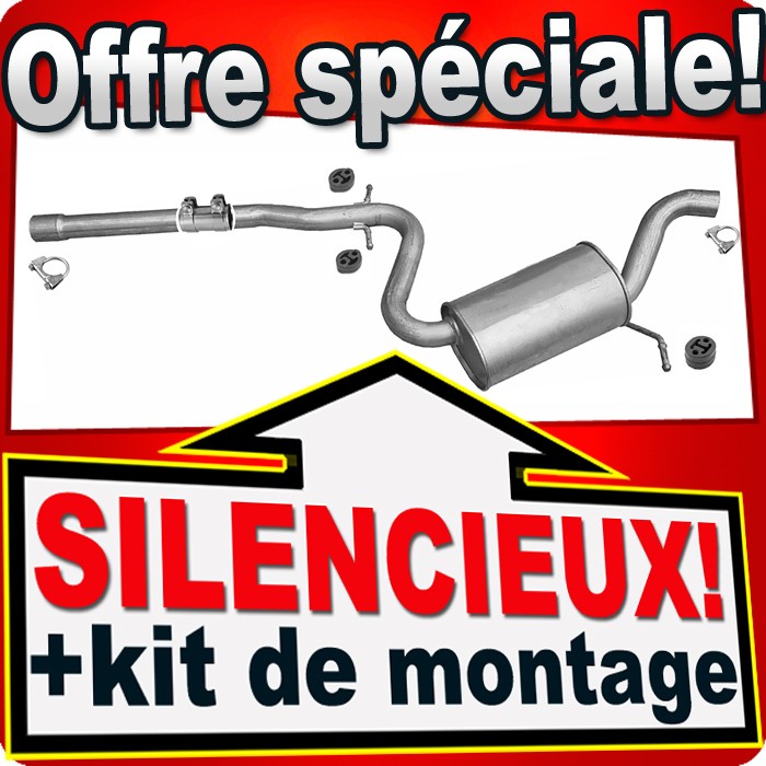 Silencieux intermédiaire Skoda Octavia II 1.8 TSi en acier aluminisé renforcé