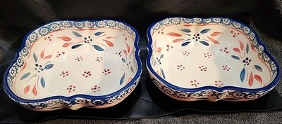 Set Of 2 Old World Firework Fetti by Temp-Tations 7.5'' Bowls