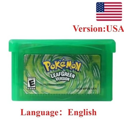 Pokemon LeafGreen Version USA English GBA Game Boy Advance Game Cartridge