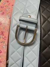 Tailored Sportsman Quilted Leather Belt Sky Blue Small