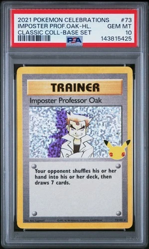 2021 Pokemon Celebrations Imposter Professor Oak Holo #73 PSA 10
