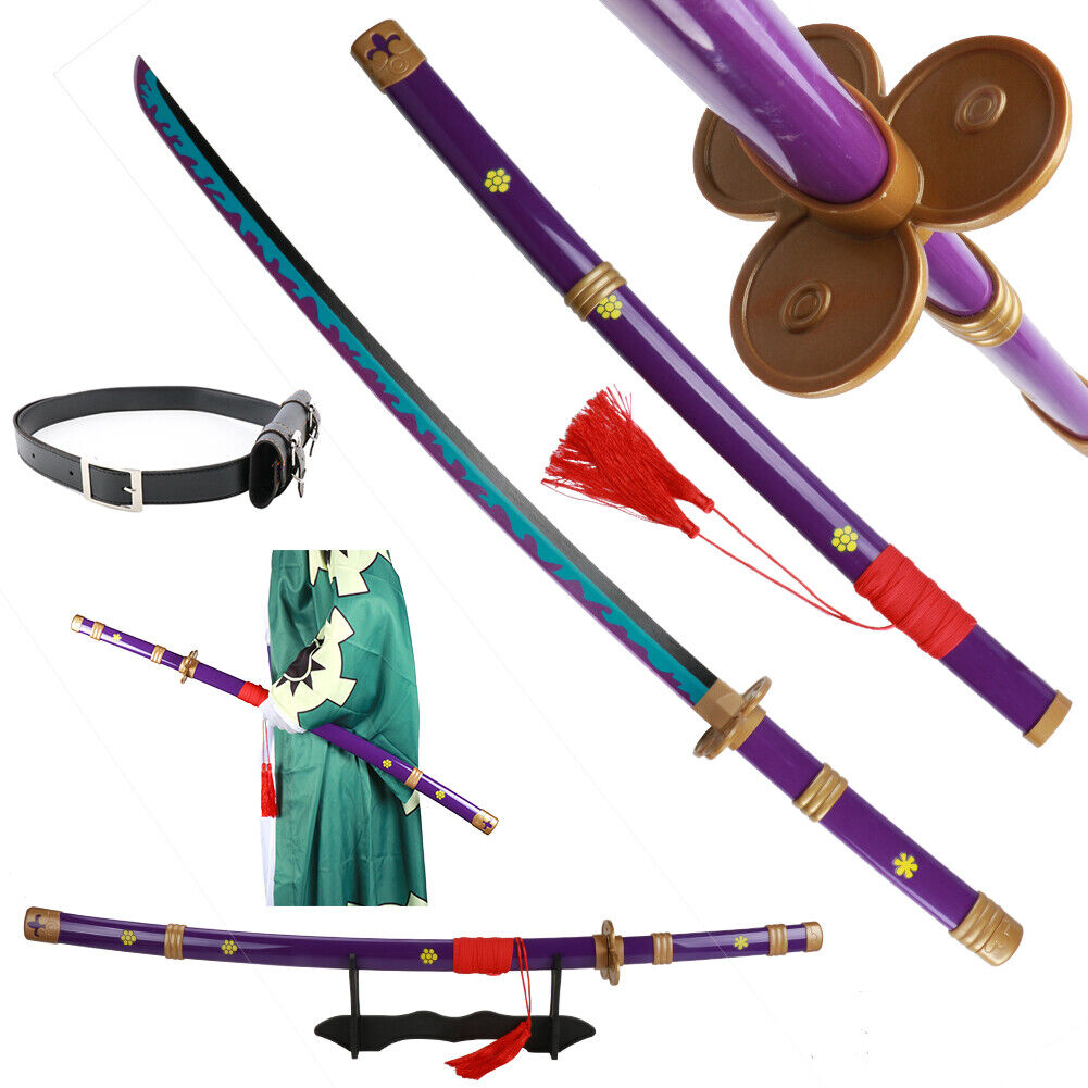 41'' One Piece Roronoa Zoro Sword Cosplay Enma Kitetsu Shusui Wado Katana  Swords