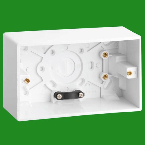 51mm 2 Toma Blanco Pattress Caja Empotrar Eléctrico Enchufe de Pared Interruptor
