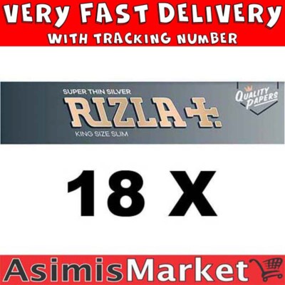 Rizla Silver King Size Slim Rolling Papers 18 Packs No Box Super Thin x32 Sheets