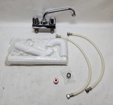 Mustee 12.600 Swing Spout Laundry Sink Two Handle Faucet & Drain Pipe KIT