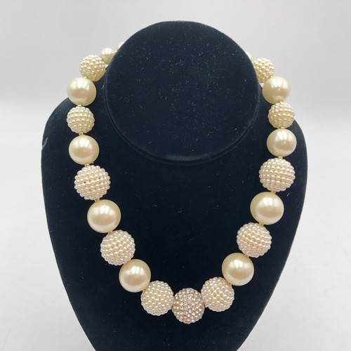 Carolee Faux  Pearl Disco Fireball  Necklace Colla