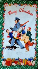 Vintage Jolly Postman, A Norman Rockwell Christmas  35"x 60 Panel