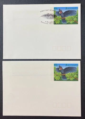 1995 Australian Birds Palm Cockatoo PSE Covers Healesville Postmark + Mint Cover