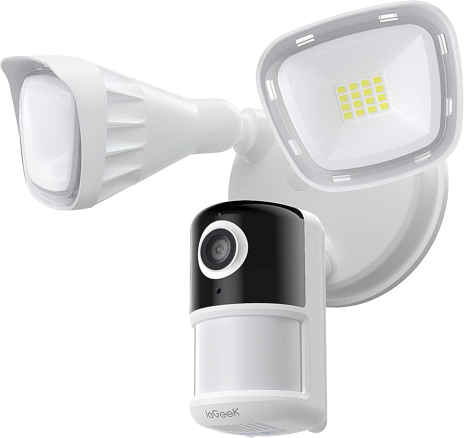ieGeek Floodlight Camera, Outdoor Home Security 2K Wired Flood White