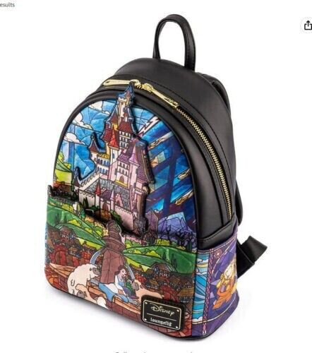 Disney Belle Castle Mini Backpack Beauty and the Beast Loungefly Rare - Picture 3 of 7