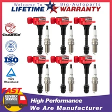 High Performance 6X Ignition Coil+Spark Plugs For Altima Maxima Quest 3.5L UF349