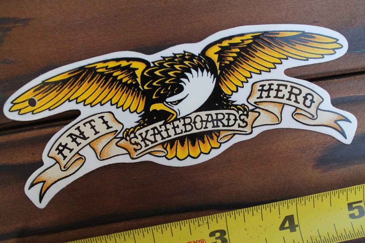 モーション アンフェア ステッカー ANTIHERO Skateboards Punk USA Eagle (Damaged) GB5 Vintage