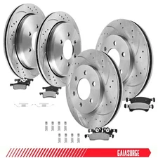 Front & Rear Drilled Rotors + Ceramic Brake Pads for Ford Expedition 2002-2006