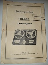 Bedienungsanleitung Grundig Tonband (hier von Tonbandgerät Reporter 300L)
