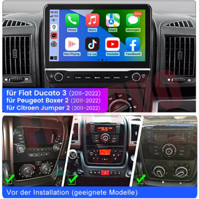 2+64G Autoradio Carplay GPS Navi WIFI Radio Android 14 Für 2006-2023 Fiat Ducato