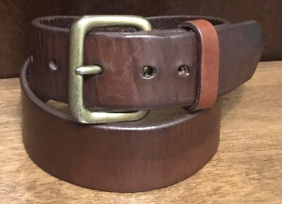 Express Leather belt size small Cognac Genuine Leather Slim Buckle Belt | Express main image 4
