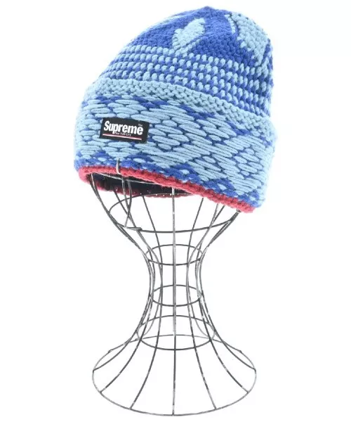 Bonnets/bonnets Supreme en tricot bleu (à motifs) 2200542896132