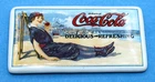 5617~Vintage 1988 COCA COLA Advertising Collectible Ceramic MAGNET Lady On Beach