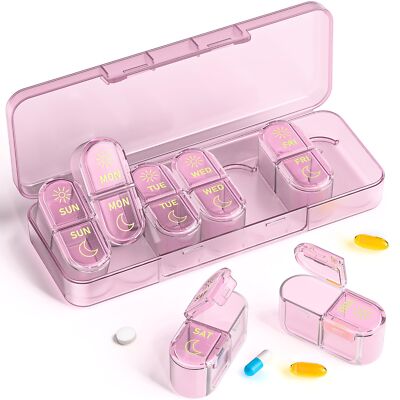 ???????????????? ????????????????????????????????????, Am & Pm Pill Organizer 7 Days, Weekly Pill Organ...