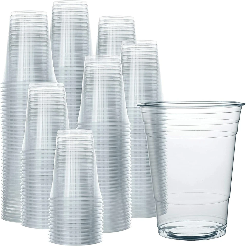 Venta al por mayor Estuche de 1000 vasos de plástico PET desechables ultra transparentes de 16 oz Foto 2 de 4
