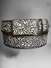 Cinto Rodeo bordado vaquero Charro de piel Western Cowboy Style Belt embroidered