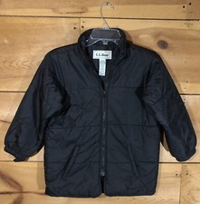 L.L. Bean Primaloft Puffer Full Zip Black Jacket Boys Youth Size 8 Lightweight