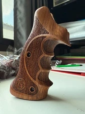 Professional Target wood Grips for S&W K/L frame Square Butt Checker Hardwood
